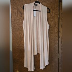 Women's Cream Sleeveless Cardigan